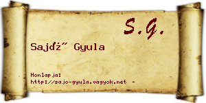 Sajó Gyula névjegykártya